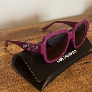 Karl Lagerfeld Magenta Square Sunglasses